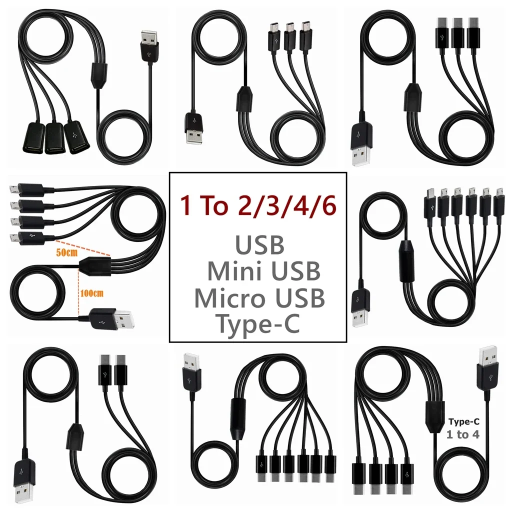 Tipo-C USB 1 a 2 3 4 6 puertos - Photography Date reseña y precio