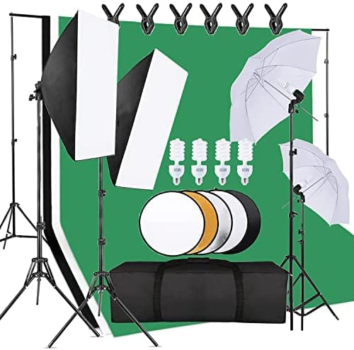 El conjunto de equipo de estud - Photography Umbrella Lighting Kit reseña y precio